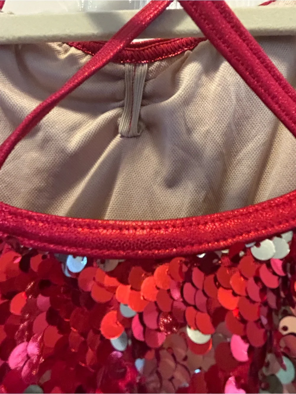 Weissman Red Sequin Tutu Dance Dress